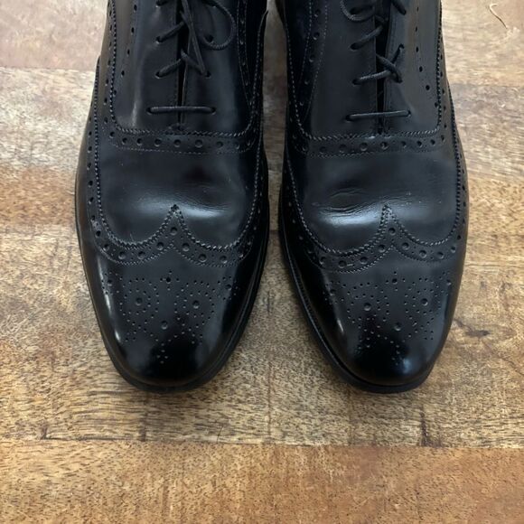 Vintage Johnston & Murphy Aristocrat punched wingtip lace oxfords 11 C narrow - Picture 7 of 7